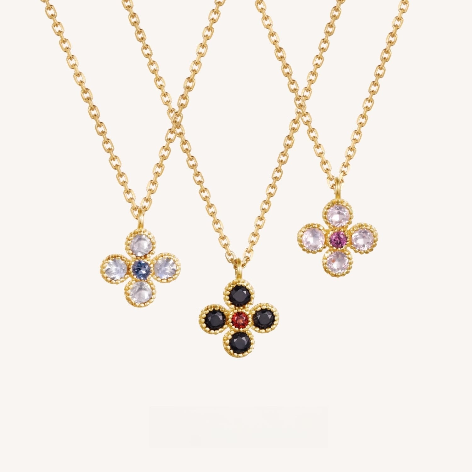 "Lucky Clover" Collection Necklace — 18" Adjustable Sterling Silver & Gold-Plated Choker