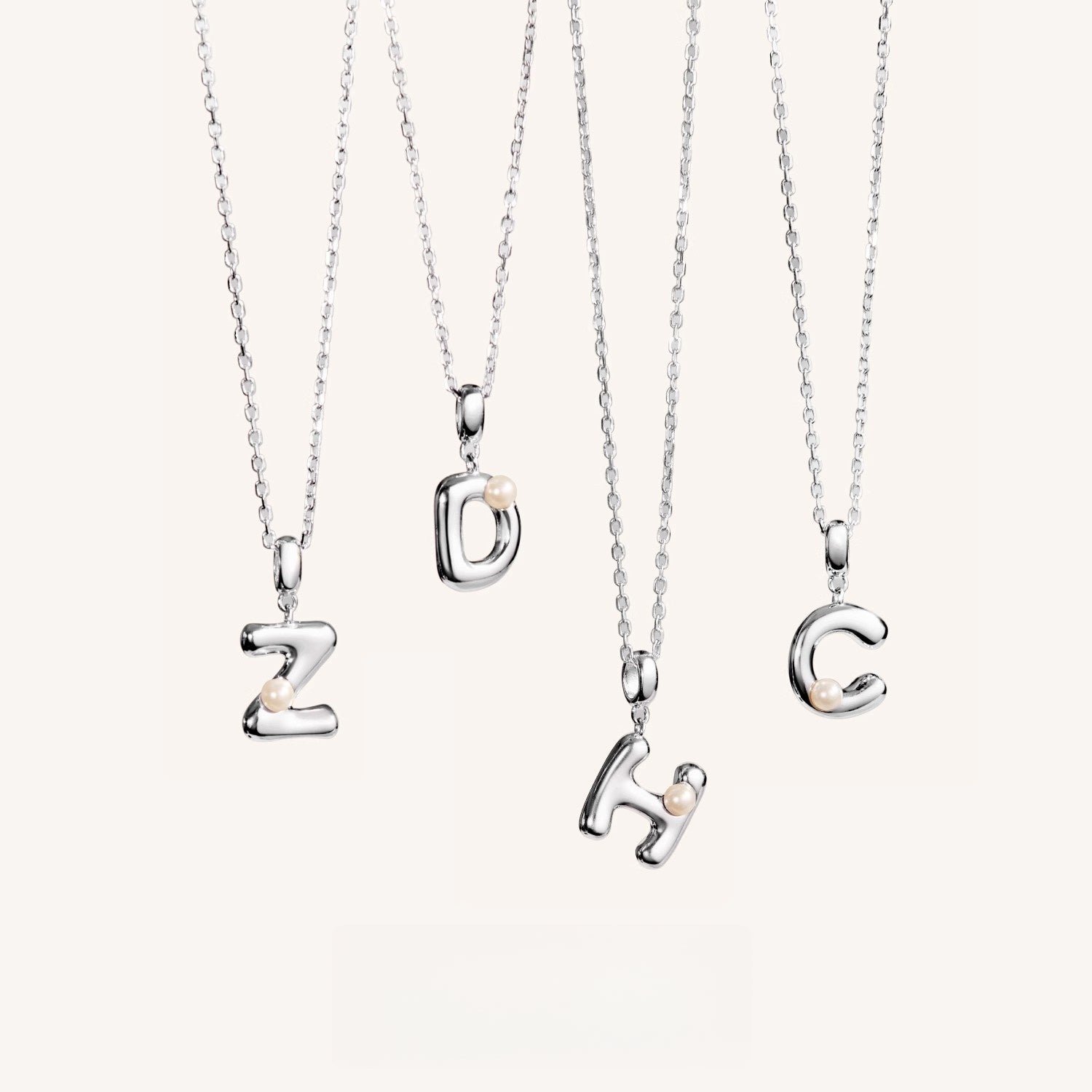 925 Sterling Silver Initial Necklace" K Gold Plated | Adjustable 45cm Chain | Dainty Shell Bead Pendant