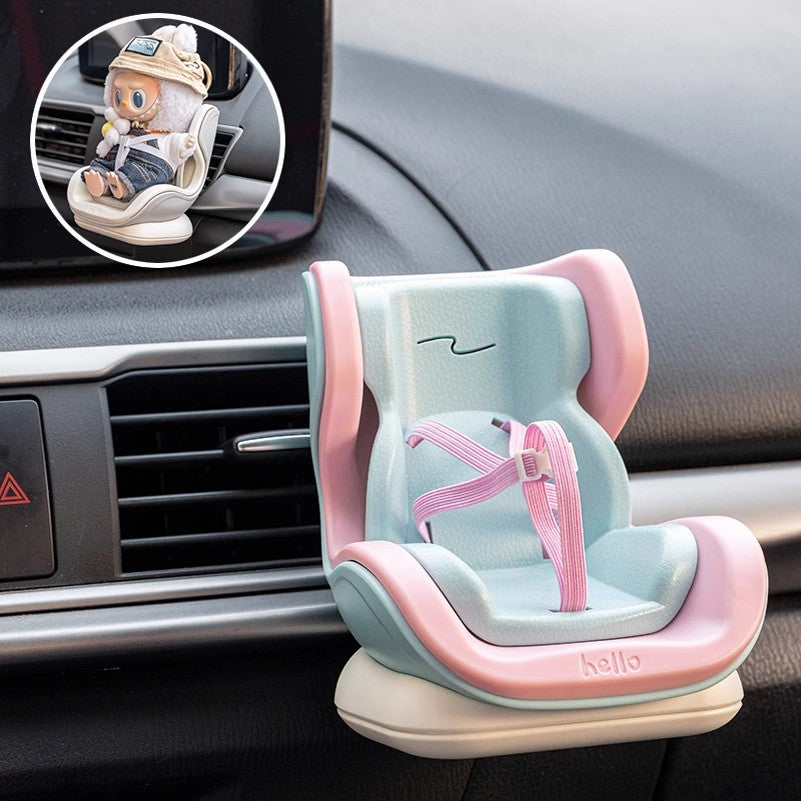 Labubu Car Seat for Collectibles - Miniature Safety Seat for Display & Protection