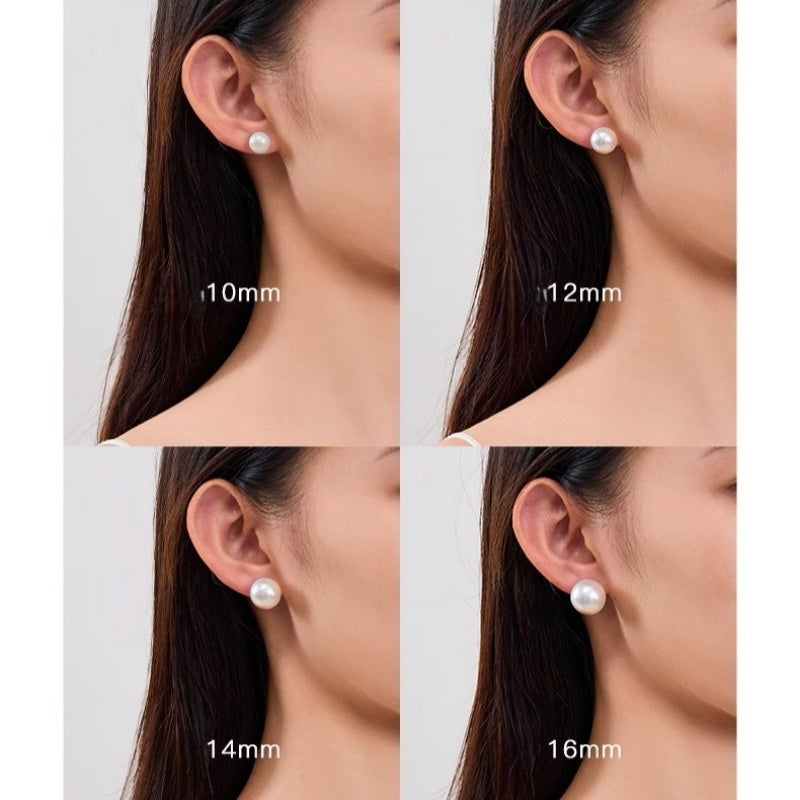 "Luxury Faux Pearl Stud Earrings" S925 Silver Posts | Elegant Large Pearl | Premium Fashion Jewelry for Women