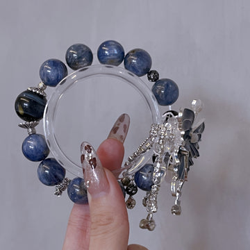 Monet Kyanite crystal diy quartz round Bead bracelet