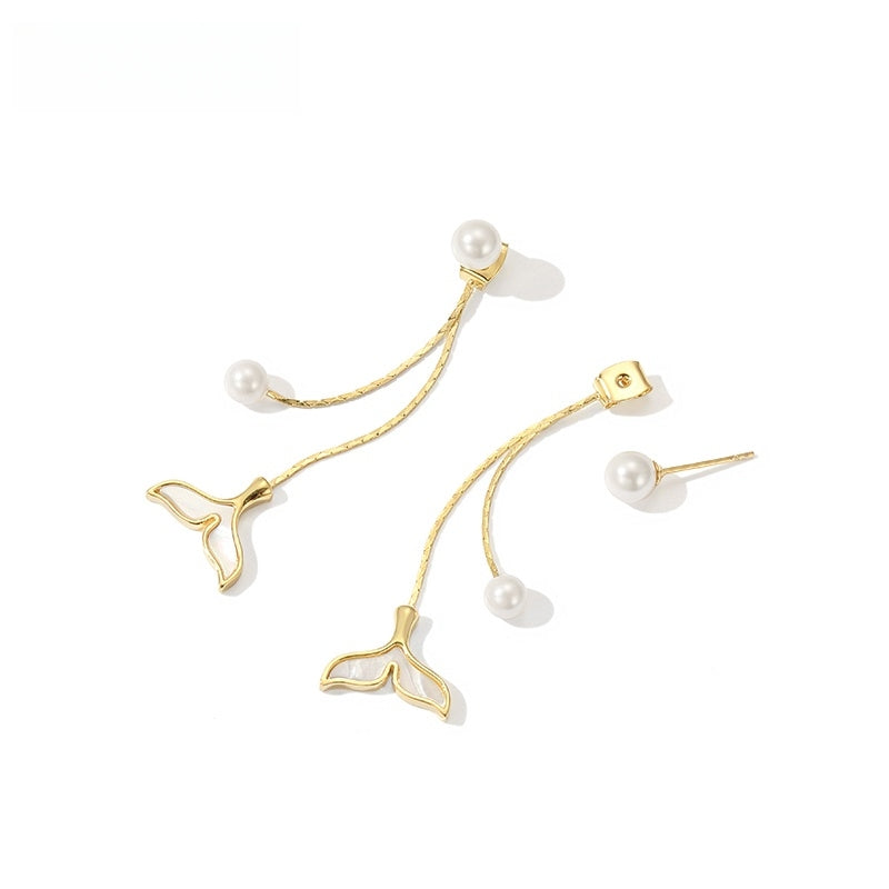 Pearl Fringe Drop Earrings for Women | Luxe Mermaid Tail Dangles