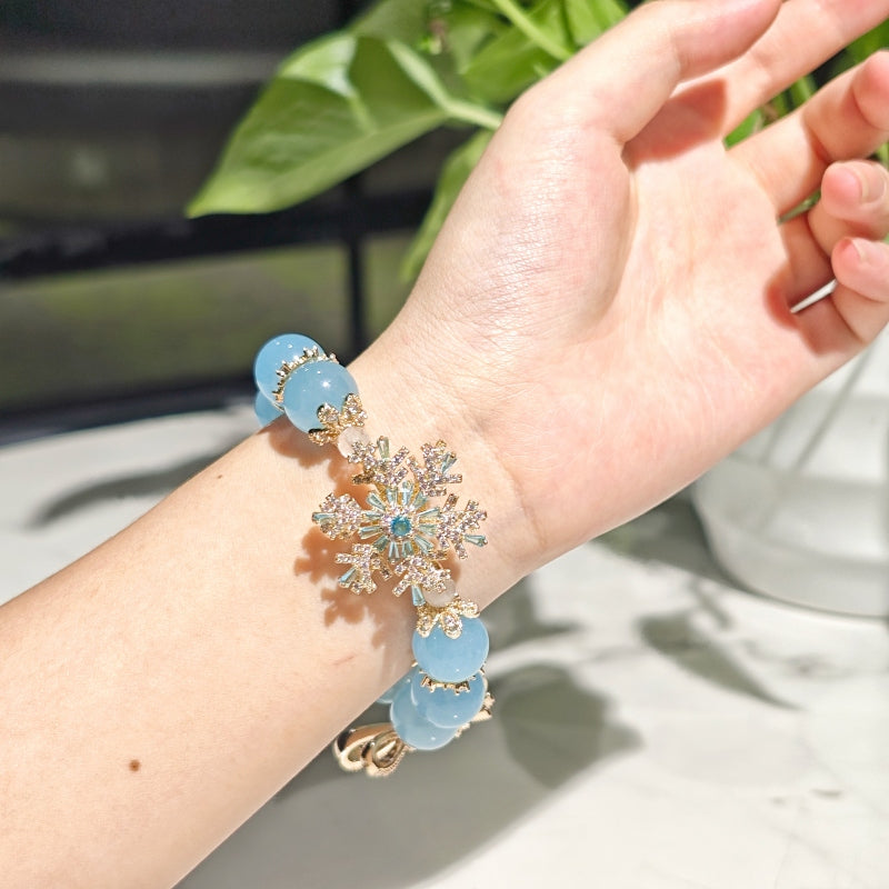 Natural Aquamarine Blue Crystal Fashion Bracelet