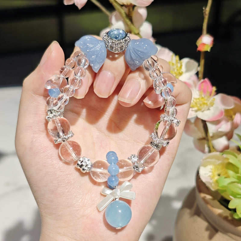 Natural Clear Aquamarine Quartz Bracelet