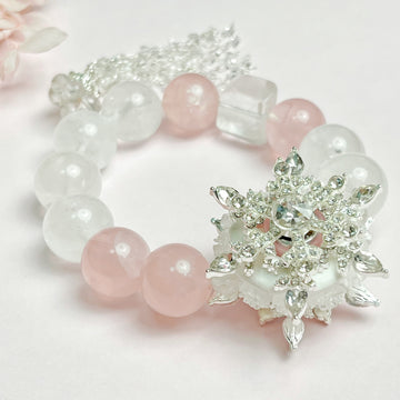 Rose Quartz with White Crystal DIY Bracelet