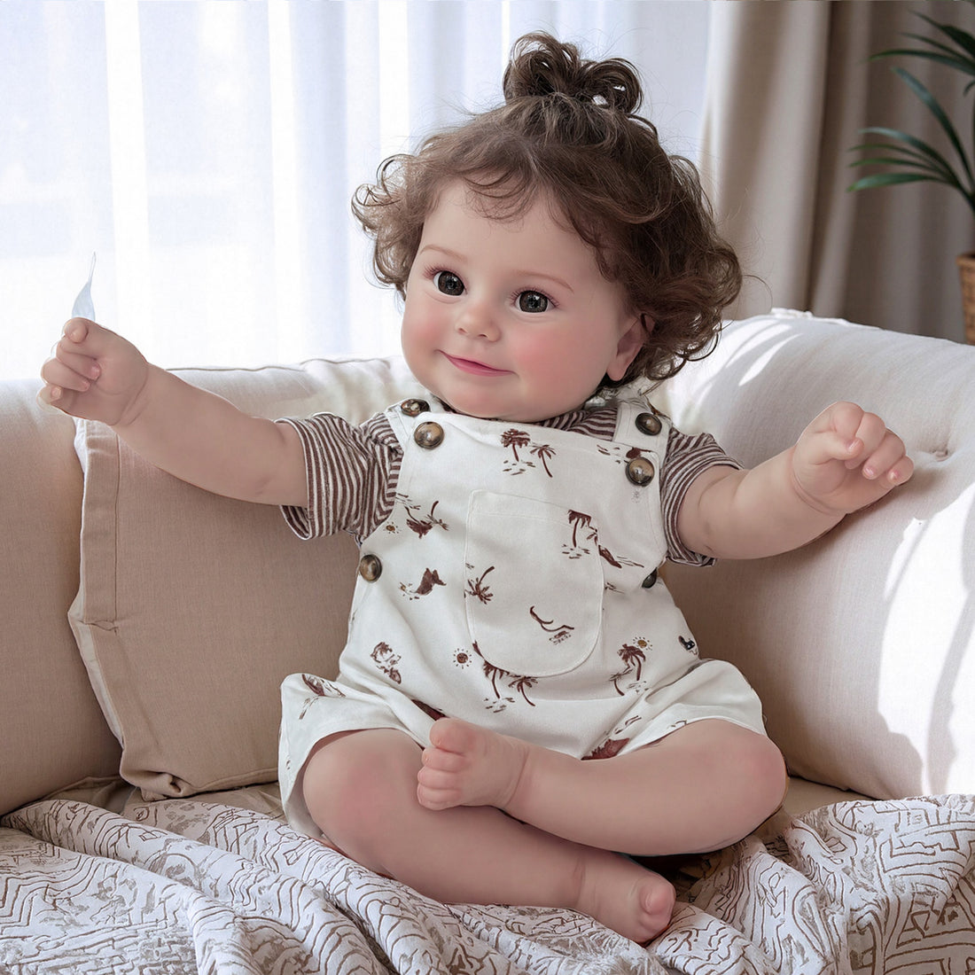 Lifelike Reborn Baby Dolls - 20 Inch Realistic Newborn Girl Doll with Soft Cloth Body, Real Baby Doll Sweet Smile Face - Best Gift for Kids Ages 3+