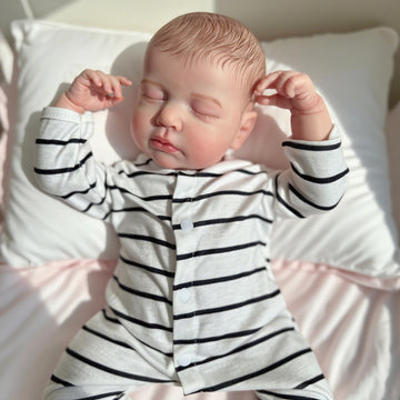 Realistic Reborn Baby Dolls, 18-Inch Newborn Soft Body Real Life Sleeping Baby Doll with Toy Accessories for Ages 3+