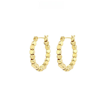 Mini Cube Gold Hoop Earrings | French-Inspired Luxe Earrings for Women