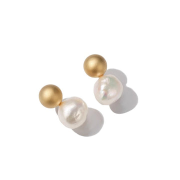 🌼【French Luxe】Freshwater Pearl Earrings | Gold/Silver Plated | Dainty Spring Jewelry