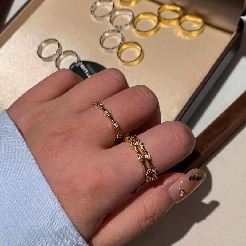 Bamboo Stacking Ring | Adjustable Open Band