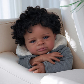 Reborn Baby Dolls Black - 20 Inch African American Realistic Baby Doll - Lifelike Weighted Soft Body Christmas Birthday Gift for Kids 3+