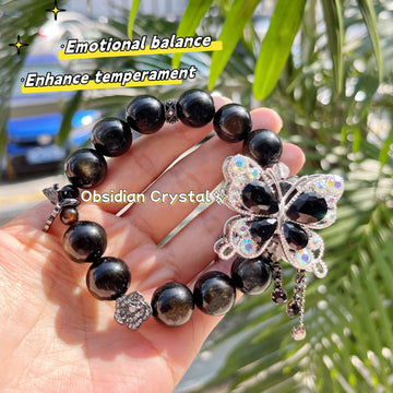 Natural Obsidian DIY Amulet Bracelet