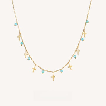 Secret Garden Necklace | 18" S925 Silver & Amazonite Dainty Layering Chain
