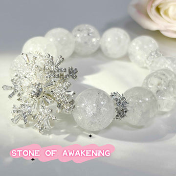 Natural crystal bracelet DIY white snowflake
