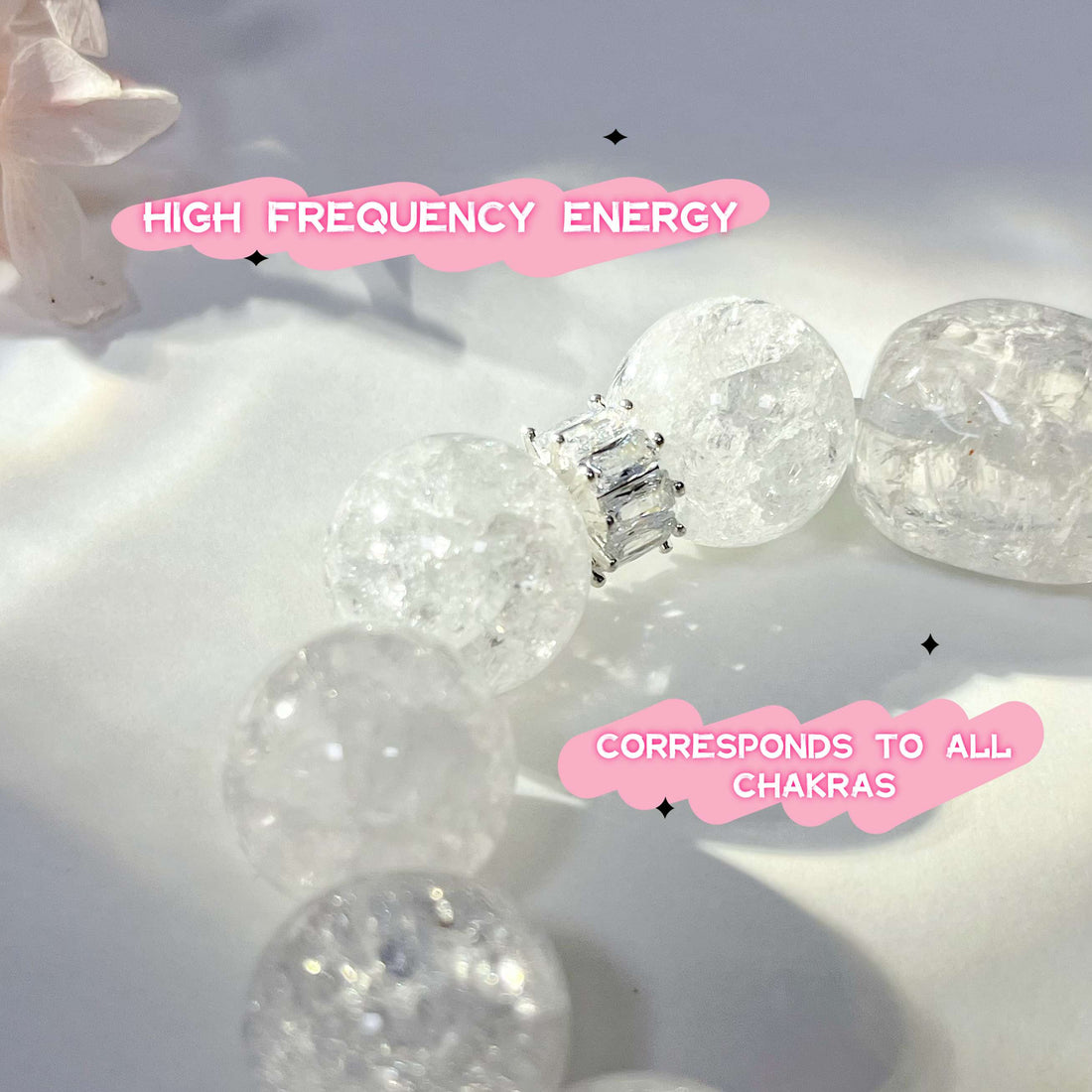 Natural crystal bracelet DIY white snowflake