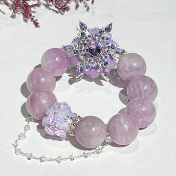 Kunzite Crystal & Spinning Snowflake DIY Bracelet