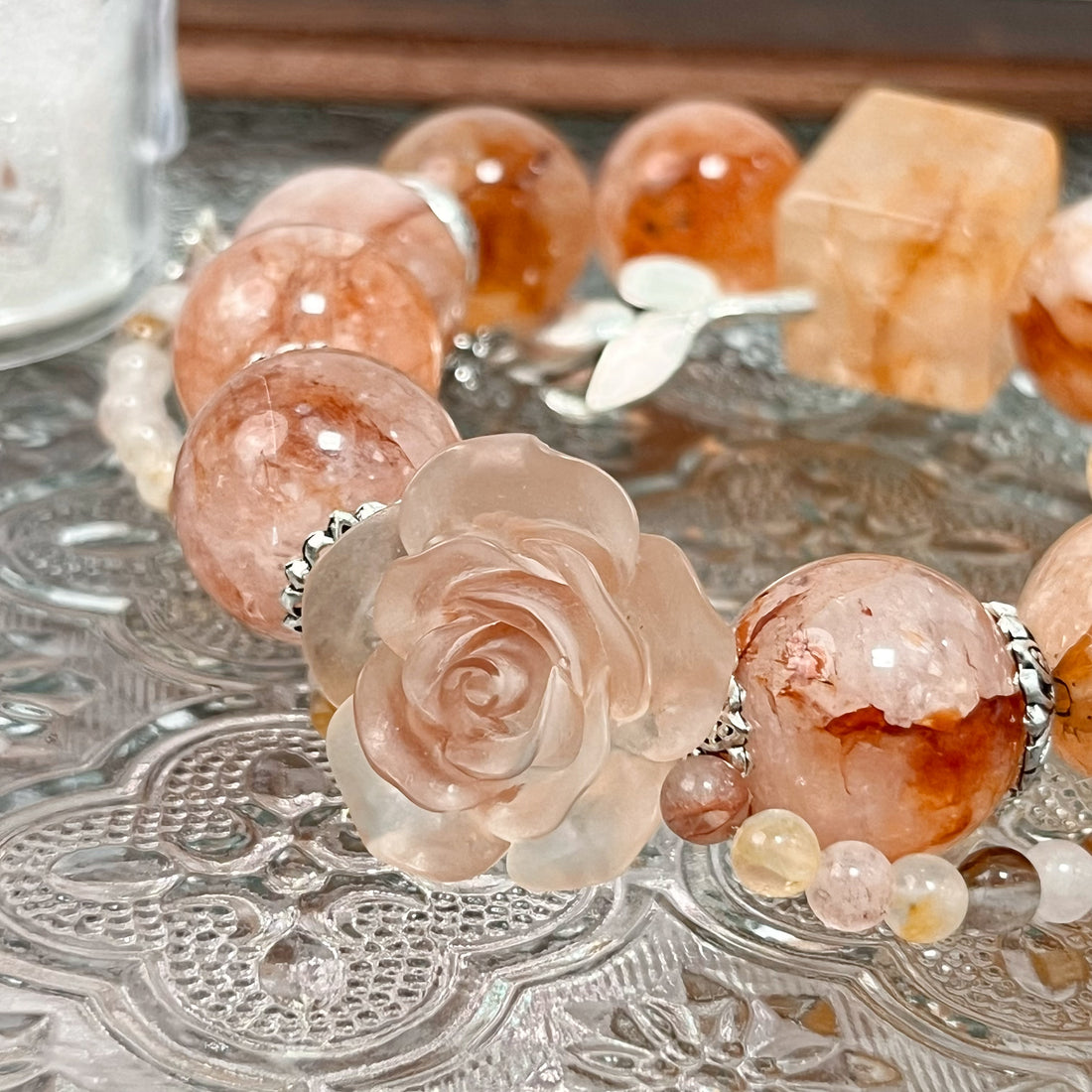 Natural Yellow Phantom Quartz Crystal Bracelet