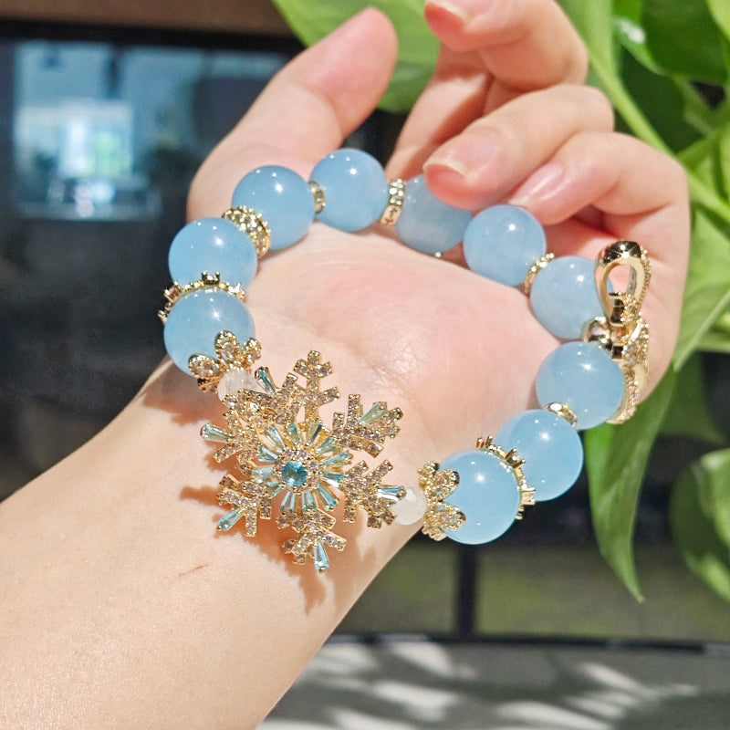 Natural Aquamarine Blue Crystal Fashion Bracelet