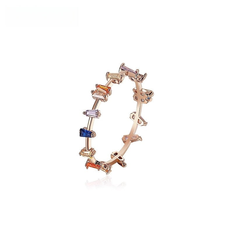 "Sakura Tale" Japanese Color Stacking Ring | Dainty Copper Midi Ring |  Artistic Pinky Ring ( Size 6/7/8)