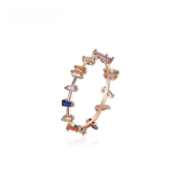 "Sakura Tale" Japanese Color Stacking Ring | Dainty Copper Midi Ring |  Artistic Pinky Ring ( Size 6/7/8)