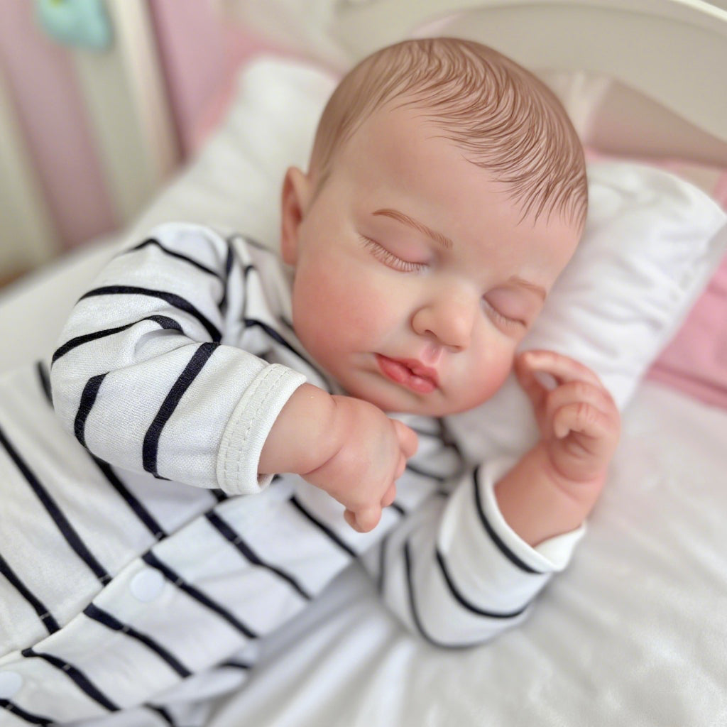 Realistic Reborn Baby Dolls, 18-Inch Newborn Soft Body Real Life Sleeping Baby Doll with Toy Accessories for Ages 3+