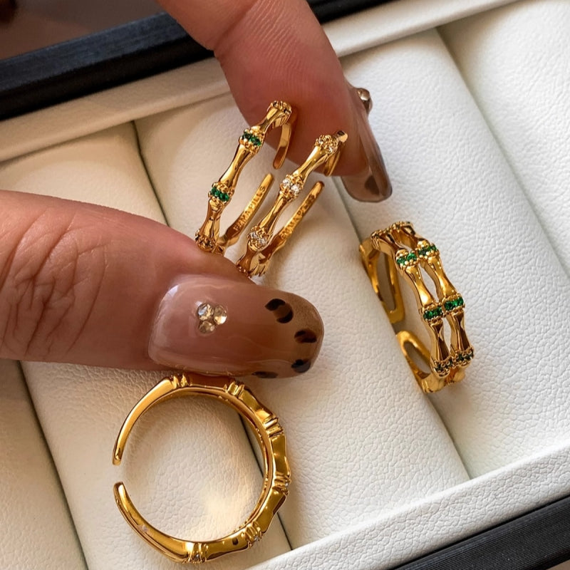 Bamboo Stacking Ring | Adjustable Open Band
