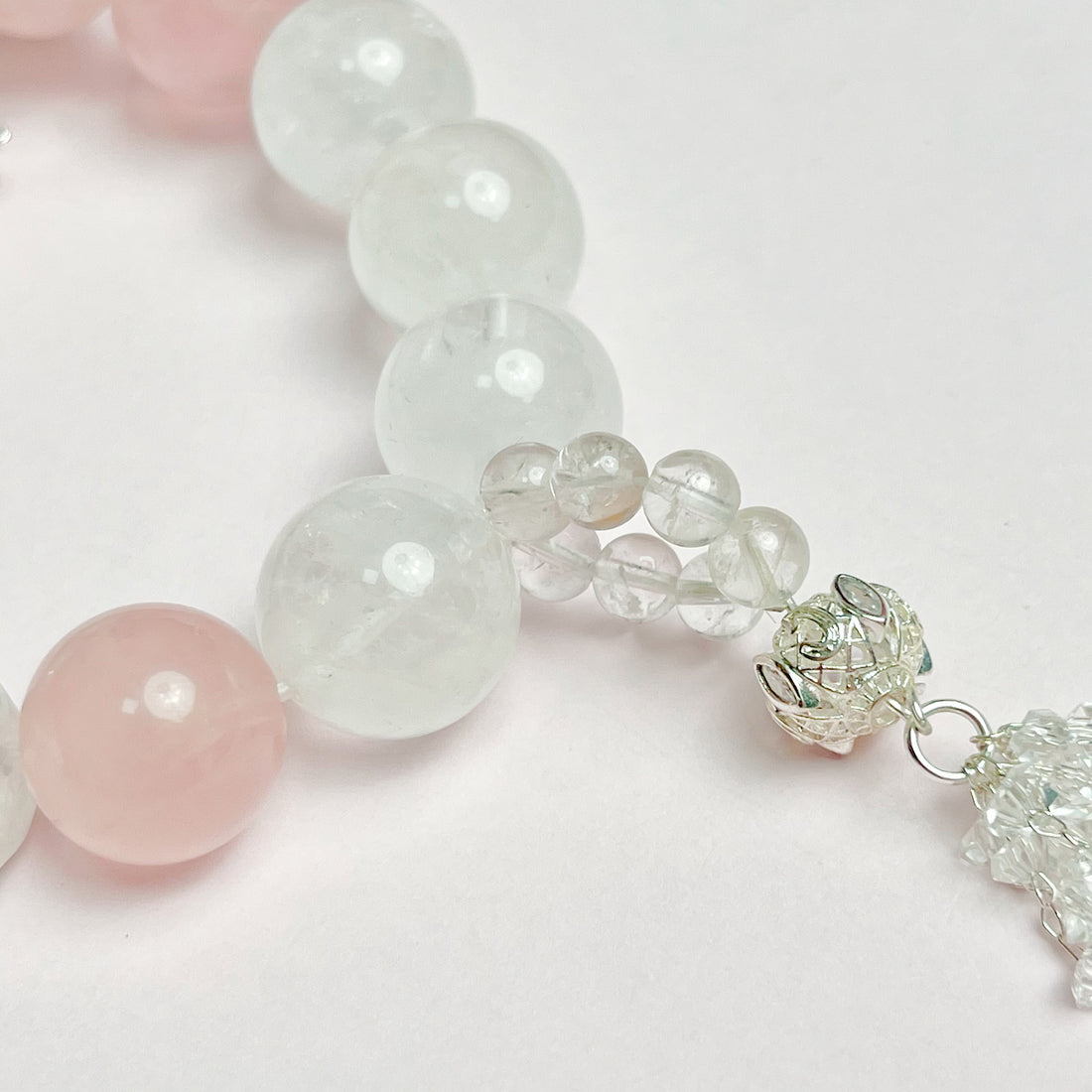 Rose Quartz with White Crystal DIY Bracelet