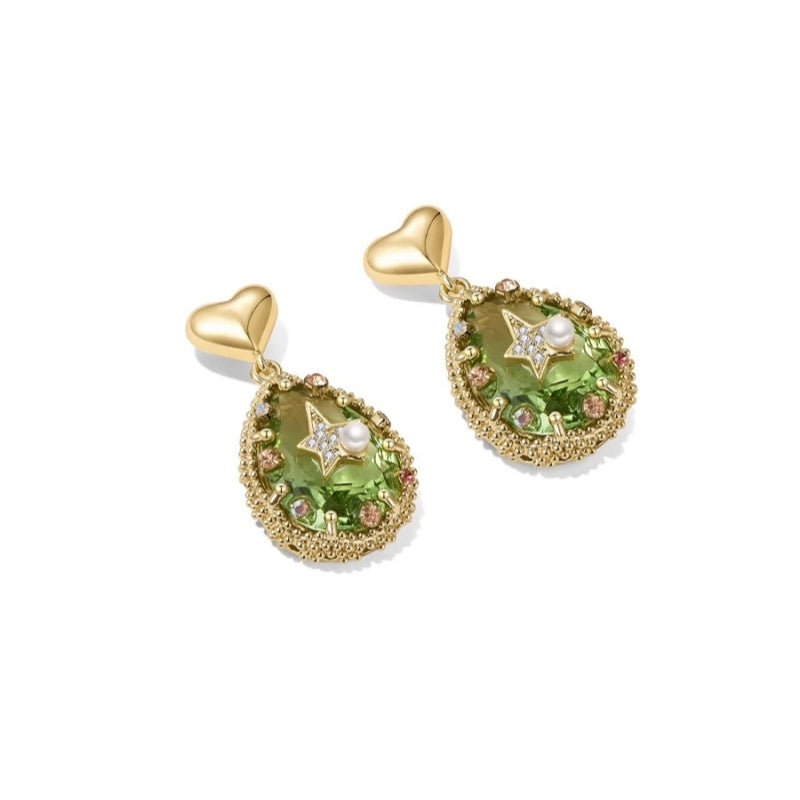 The Wizard / of Oz Pearl & Glass Heart Earrings