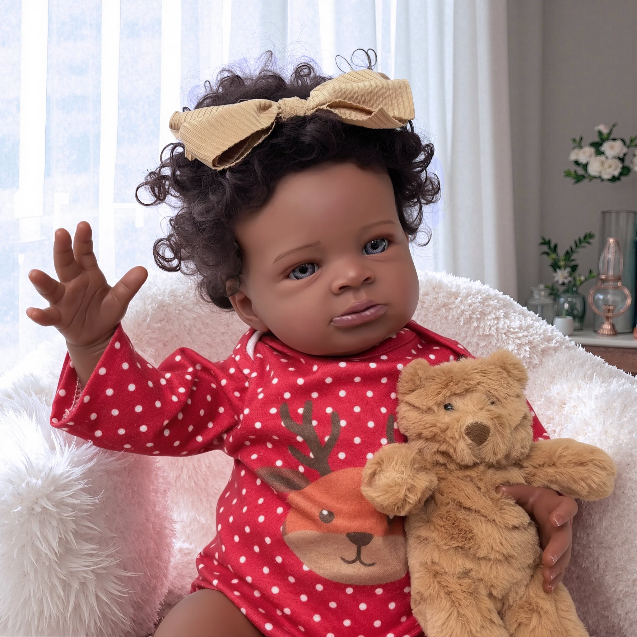 Reborn Baby Dolls Black - 20 Inches Realistic Baby Doll Girl African American for Kids Ages 3+, Birthday & Role