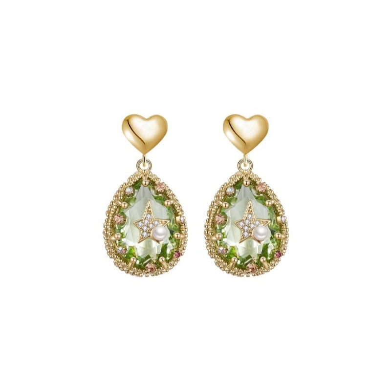 The Wizard / of Oz Pearl & Glass Heart Earrings