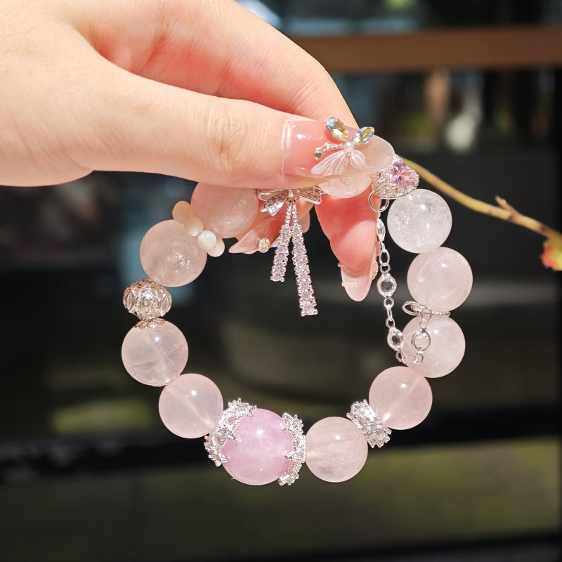 【Spiritual Harmony】Azeztulite Rose Quartz & Kunzite Bracelet