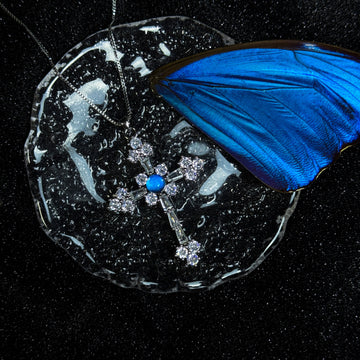 Blue Morpho Butterfly Wing Necklace | Handmade Real Butterfly Jewelry